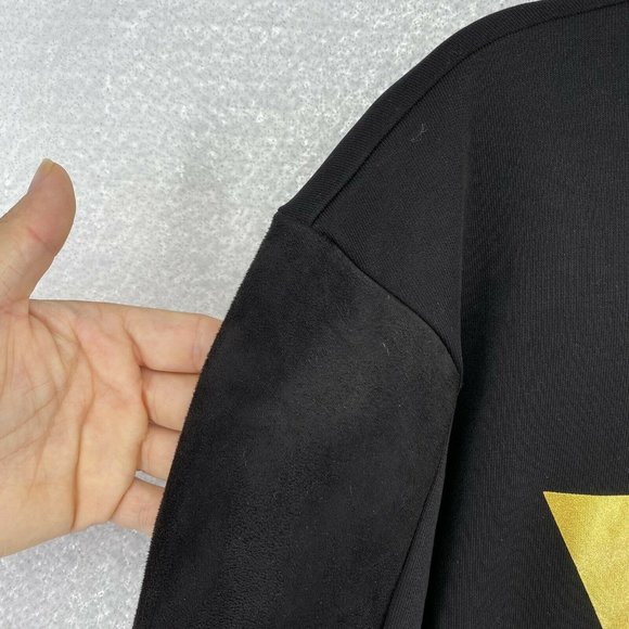 Vie + Riche Men’s Medium Black Graphic Logo Long Sleeve Crewneck Sweater - Picture 5 of 9